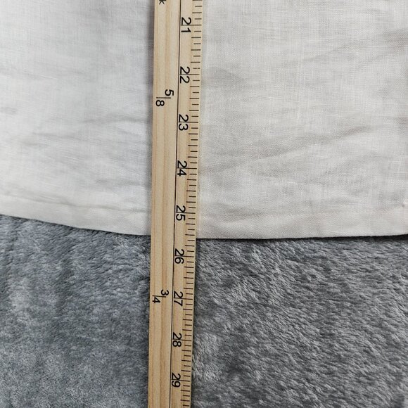 Ann Taylor Top Womens 8 Ivory Linen Beaded Beachy Boho Coastal Popover Tunic - Picture 8 of 8